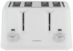 Cookworks - Toaster - KT-223 - 4 Slice - White.
